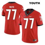 Youth Georgia Bulldogs NCAA #77 Cade Mays Nike Stitched Red Legend Authentic College Football Jersey TJO5854KA